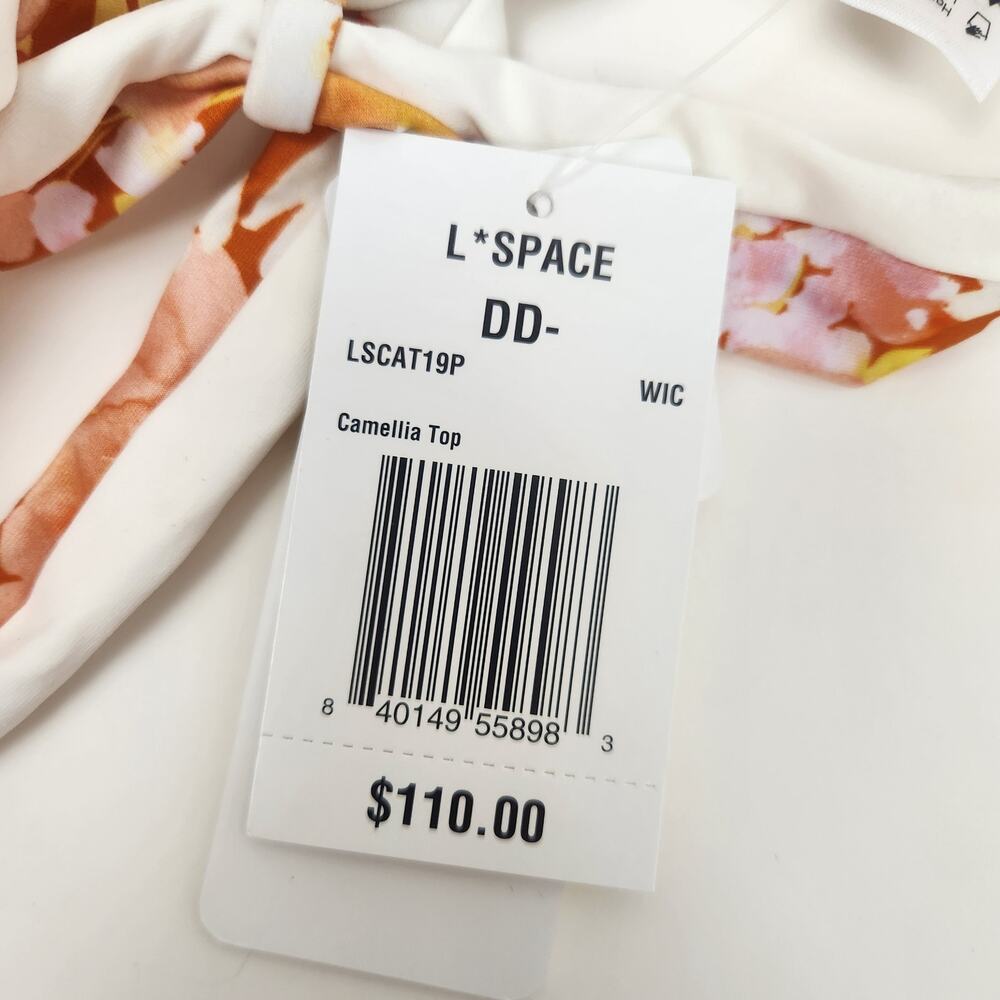 L*Space Camellia Bikini Top in What in Carnation Floral Size DD NWT Underwire - Picture 7 of 7